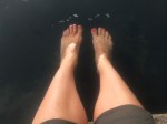 Bathing my feet in a hot spring in Caldas de Reis