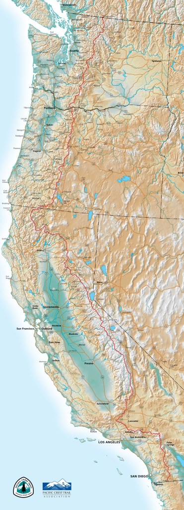 The Pacific Crest Trail Association (PCTA) PCT trail map