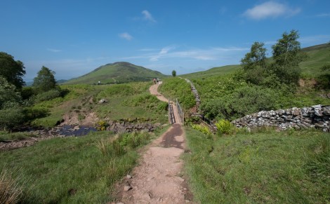 The winding trail up Conic Hill