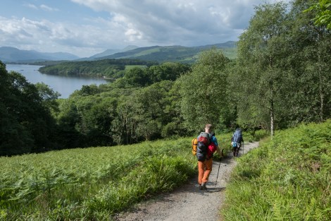 Hikers heading around Loch Lomond