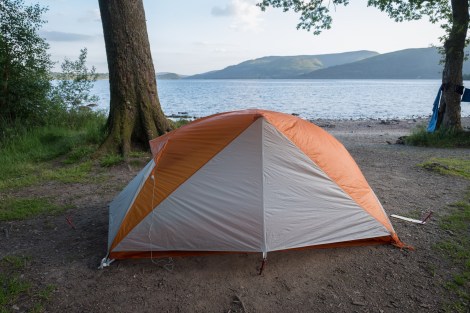 My camp for the night on the shore of Loch Lomond at Sallochy campsite
