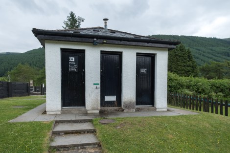 Bathrooms at Laggan Locks - only possible to use with the key from the Caledonian Canal association