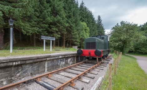 A restored section of railway near the water park