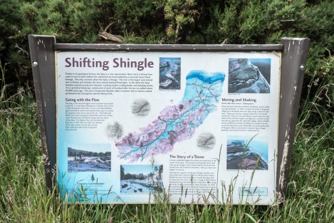 Information panel about the River Spey's shifting shingle