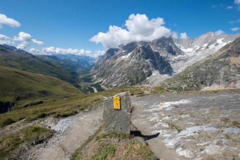On top of Grand Col Ferret looking towards Italy