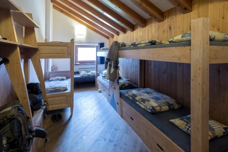 Our bunk room at Rifugio Bonatti - 5 women and my dad!