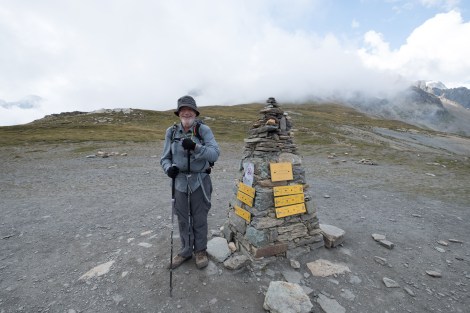 Dad on top of Col de la Seigne, 2516m high