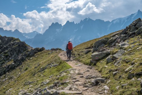 Continuing along the trail high above Chamonix towards Col du Brevent