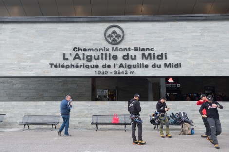 The Aiguille du Midi cable car station in Chamonix