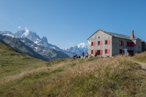 Looking back up at Refuge du Col de Balme