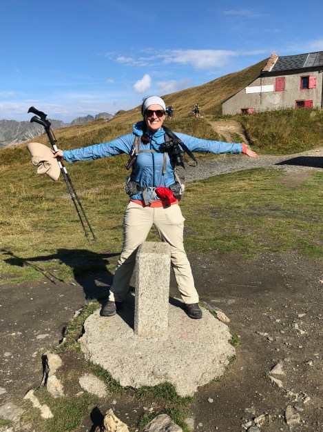 Standing on the French/Swiss border at Col de Balme