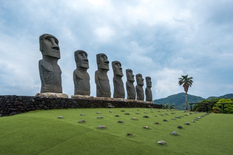 Moai statues at Sunmesse, Nichinan