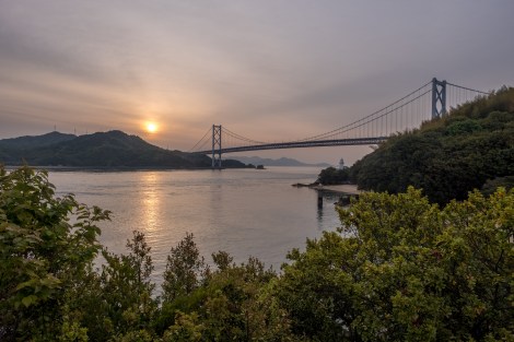 Sunrise and Innoshima suspended bridge (1,270m long)