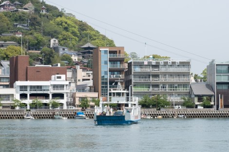Waiting for the ferry to finish the trip back to Honshu (bikes aren't allowed on the last bridge)