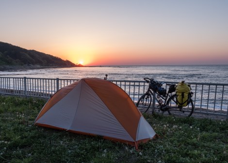 Sunset from Sodegahama campground in Wajima