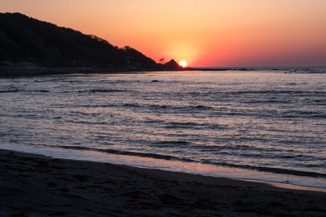 Sunset from Sodegahama campground in Wajima