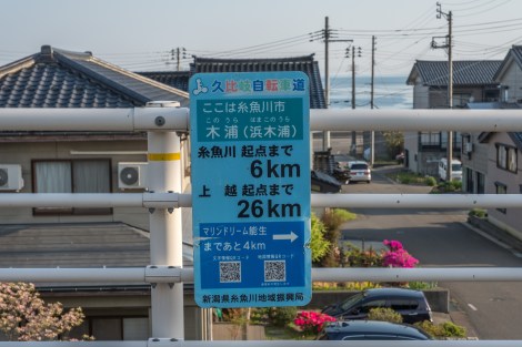 Great signage along the Kubiki Bicycle and walker road