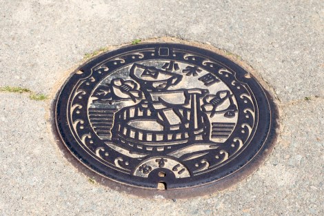 A Sado Island manhole cover
