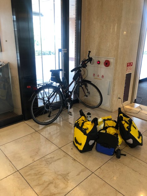 The hotel allowed me to bring my bike into the foyer overnight