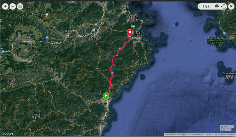 JB8 - google map from Garmin Connect