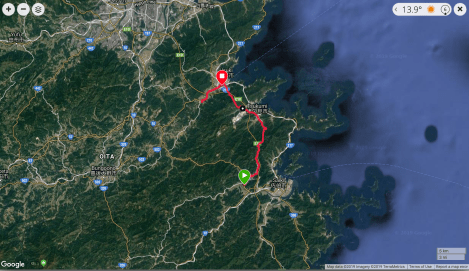 Jb9 - google map from Garmin Connect