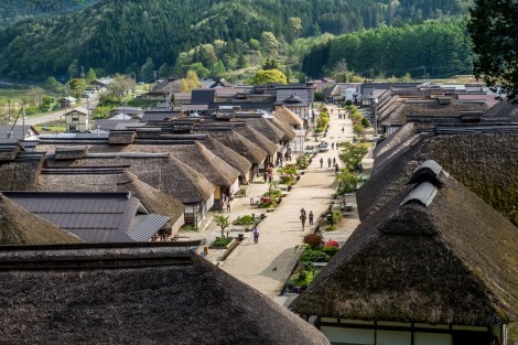 Looking down on Ouchi-juku