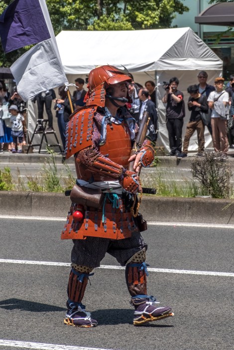 A samurai at the Aoba Matsuri, Sendai