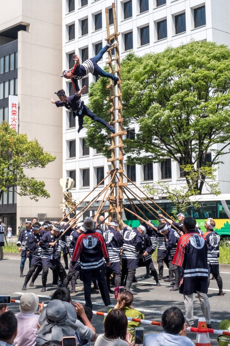 Firemen performing at the Aoba Matsuri, Sendai