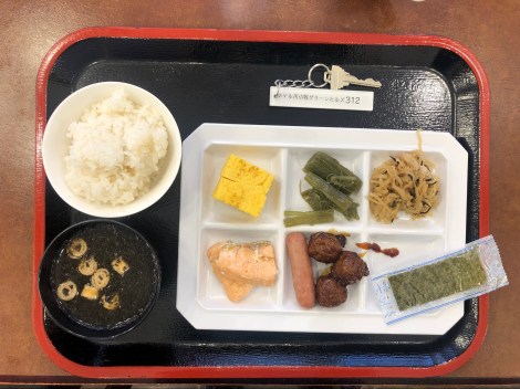 This was part of the free Japanese breakfast buffet at Green Hills Hotel in Tomakomai