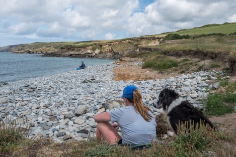 KC and the resident dog atAbermawr beach