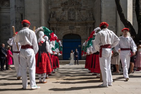 We were invited to stay and watch the traditional Basque dance that welcomed the new Bride and Groom