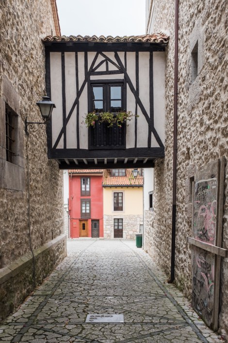 Ancient buildings in Llanes which still has many remnants of its 13th century city walls