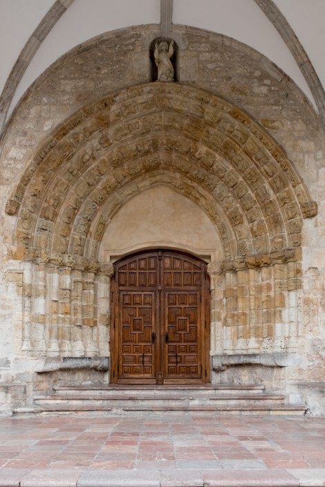 The entrance to the 12th century Church of St Mary of the Council (Iglesia de Santa María del Conceyu)