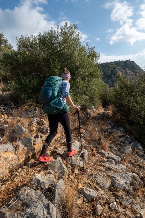 Walking along an ancient Roman aqueduct on the Lycian Way
