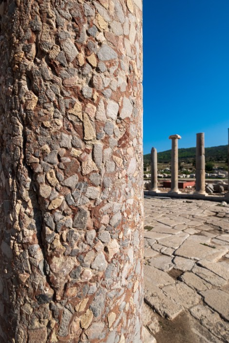 Ancient columns in the main street at the Patara ruins