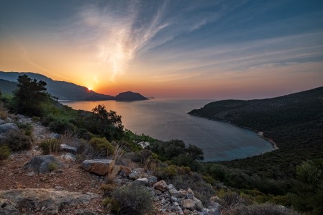 Sunrise near Delikkemer on the Lycian Way