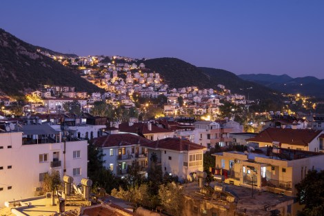 Night view of Kaş from our pension