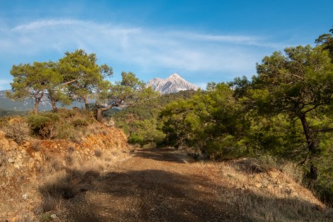 Our first view of Mount Tahtalı (Tahtalı Dağı), also known as Mt Olympos