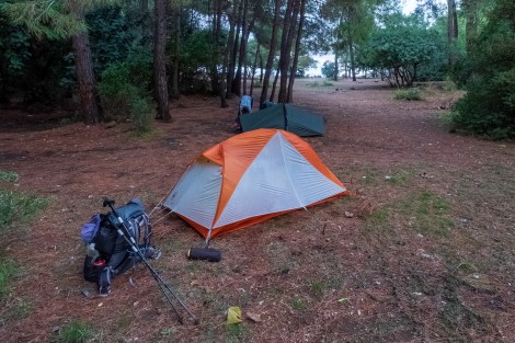 Setting up our home for the night