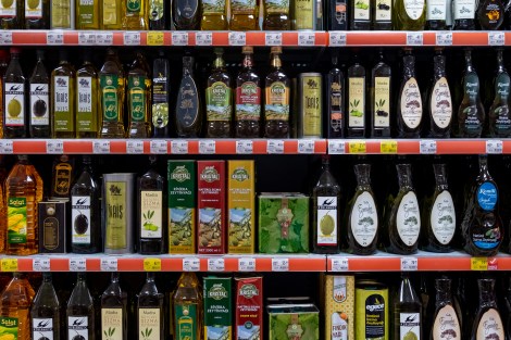 Olive oil in a supermarket in Fethiye