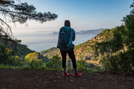 Sarah enjoying the stunning coastal views on the Lycian Way