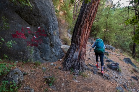 Lycian Way junction - where the beach path joins the direct route