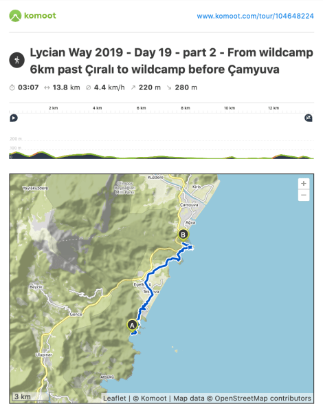 Lycian Way - route information by Komoot - day 19 (part 2)